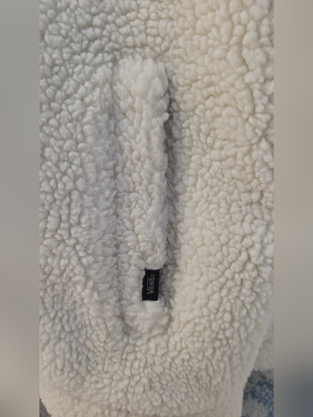 Vans Cream Sherpa Zip Teddy Jacket - Picture 5 of 7